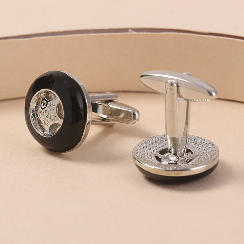 Neue runde eingelegten stern manschettenknöpfe mode retro herren hemd manschettenknöpfe_voghion.com