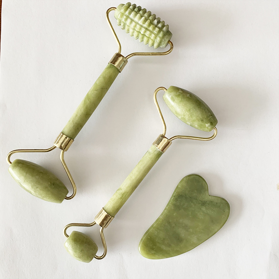 Venta directa de fábrica contenedor americano verde doble espina cuerno raspador verde rodillo de jade de doble cabeza contenedor de jade