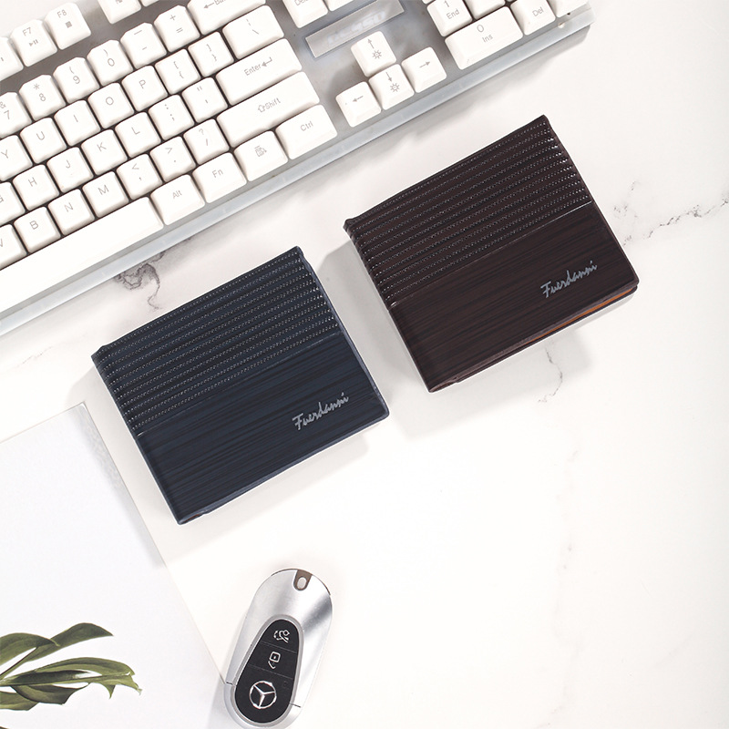 Cartera para hombre, moda corta, posición de múltiples tarjetas, wallet men, billetera europea y americana, la fábrica puede almacenar bolsas antirrobo
