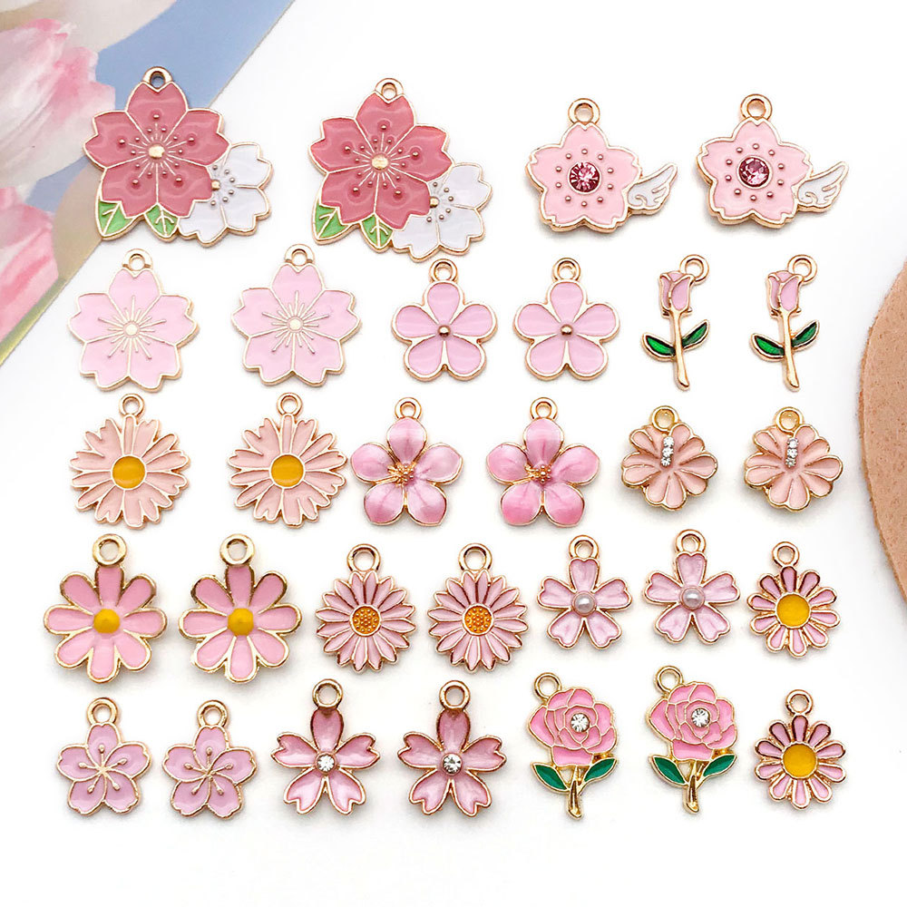 2g Weight 1 Piece 11.4*14.6mm 16 * 18 Mm 9*18mm Alloy Rhinestones Flower Pendant