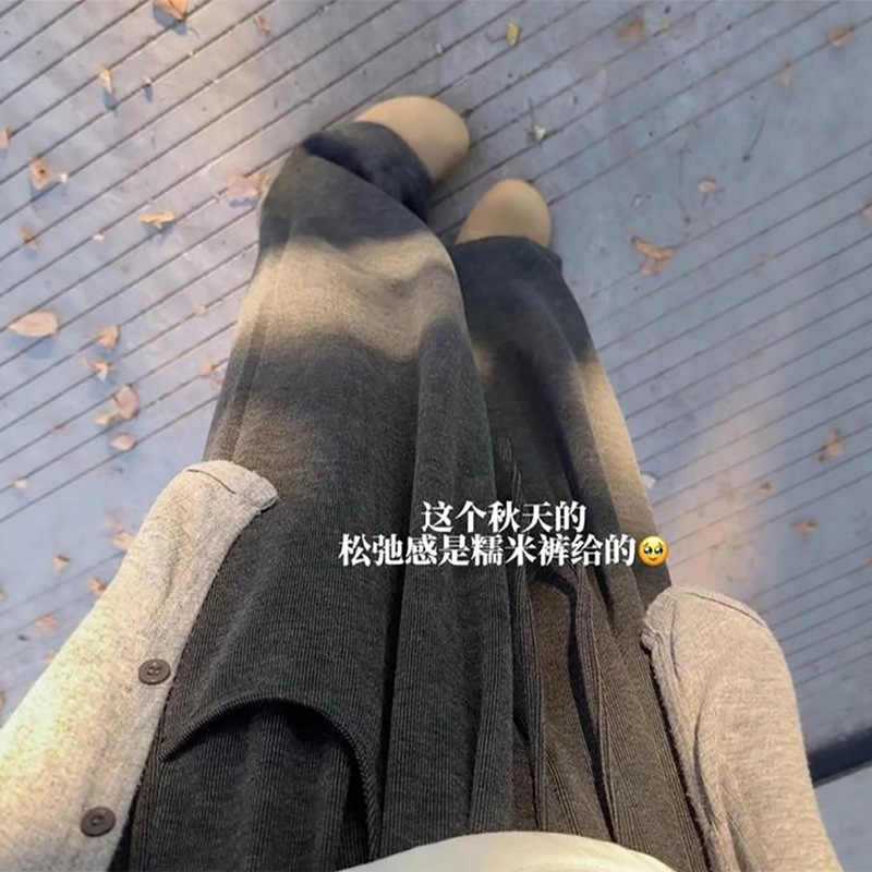 Gray Thin Glutinous Rice Pants for Women, Spring and Autumn 2026 New Style, Petite Casual Lazy Style Loose Straight Wide-Leg Pants Gray Thin Glutinous Rice Pants for Women, Spring and Autumn 2026 New Style, Petite Casual Lazy Style Loose Straight Wide-Leg Pants