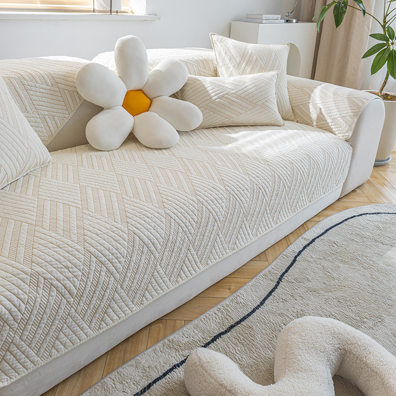 Sofá nórdico simple moderno sofá de cuero cojín antideslizante cuatro estaciones general holandés veludo sofá cubierta toalla