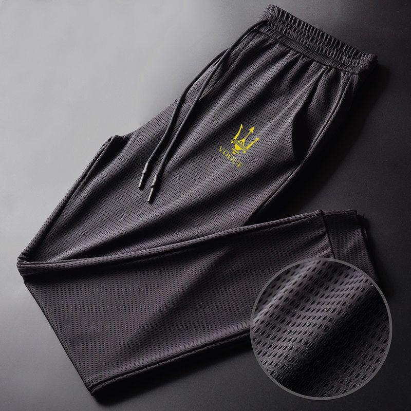 Ice Silk Pants Men's Casual Pants Breathable Loose plus size Air Conditioning Men's Pants Ultra-thin Quick-drying Sports Pants Summer Thin