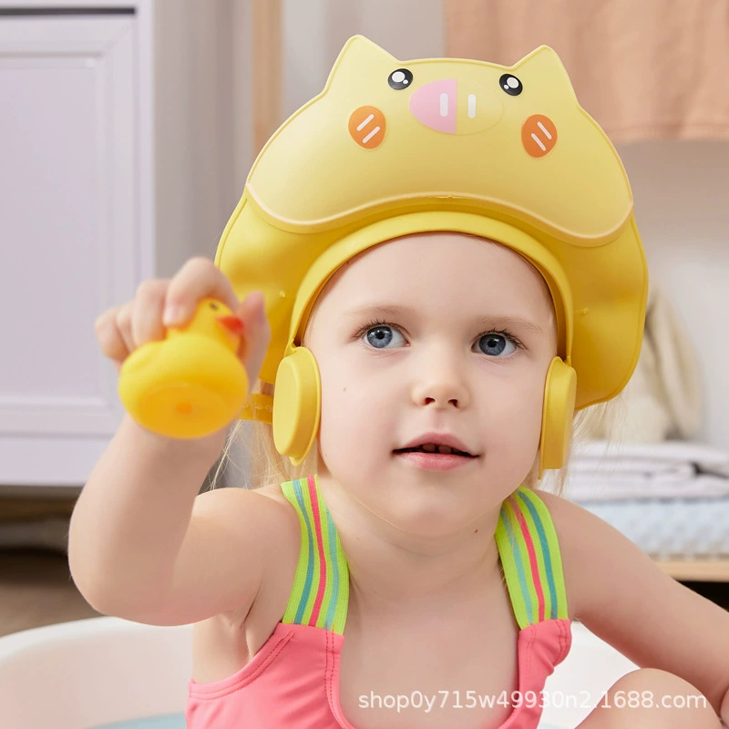 Свинья мультфильм защита ушей детская шапочка для душа детская шапочка для шампуня