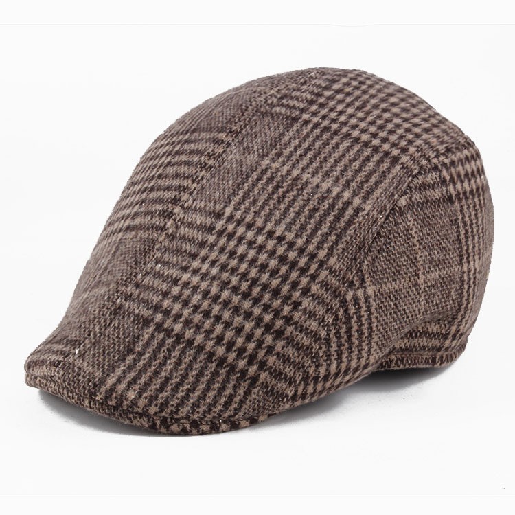 Otoño y invierno gorra de lengua de pato gran placas de la boina de la cabeza gorra de hombre de mediana edad gorra abuelo gorra de invierno