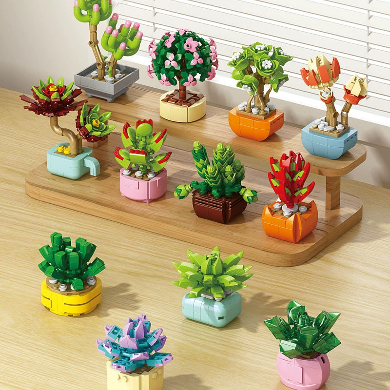 Mini Flower & Succulent Building Set (Lego), Micro Bricks, Multiple Designs 29–153 pcs