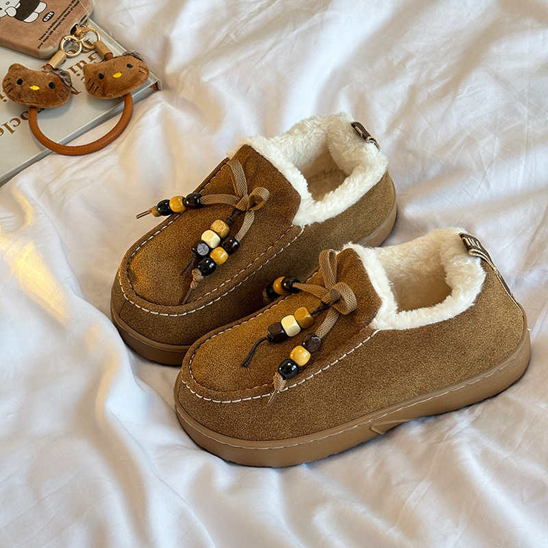 Retro Plush Cotton Shoes for Women, Winter Warm Home and Outdoor Wear, Thick-Soled Closed-Back Kangaroo Shoes, Plush Birkenstock Short Boots Retro Plush Cotton Shoes for Women, Winter Warm Home and Outdoor Wear, Thick-Soled Closed-Back Kangaroo Shoes, Plush Birkenstock Short Boots