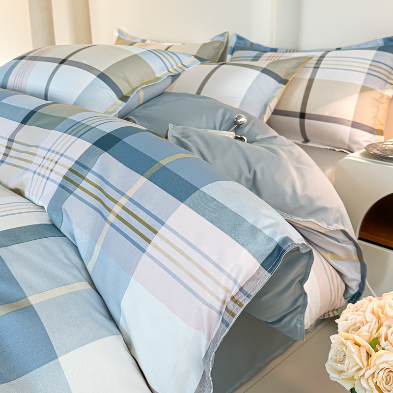 Conjunto de roupa de cama em algodão escovado minimalista_voghion.com
