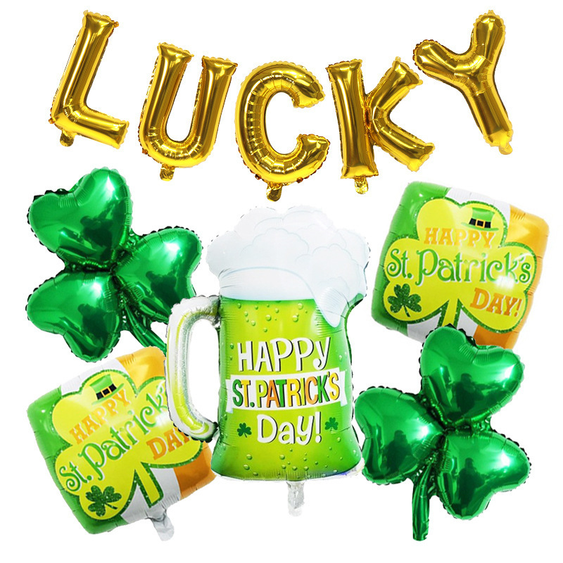 St. Patrick's Day Party Decorations Irish Shamrock Balloons Holiday Decorations Balloon Set