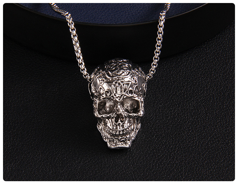 Fashion Skull Stainless Steel Three-dimensional Necklace 1 Piece