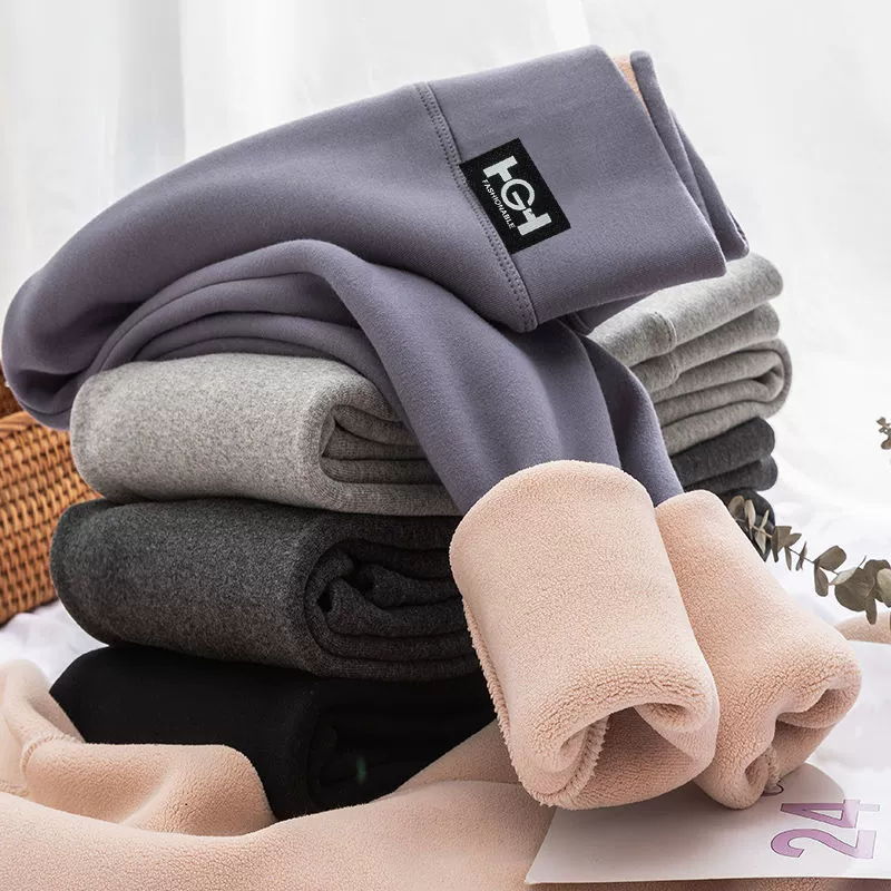 Леггинсы женские наружные осенние и зимние кашемировые кашемировые с высокой талией тонкие теплые осенние брюки весной и осенью тонкие маленькие брюки для ног