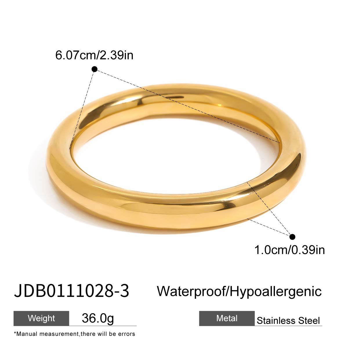 JEDING Europa y los Estados Unidos 18k oro de anillo de acero de titanio pulsera no desvanecer joyas lujosas joyas de alta calidad de acero inoxidable transfronterizo
