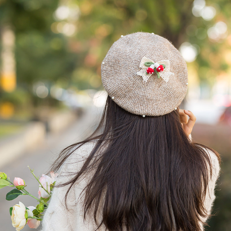苏苏姐家蘑菇贝雷帽编织手工diy钩针毛线团帽子手工材料包