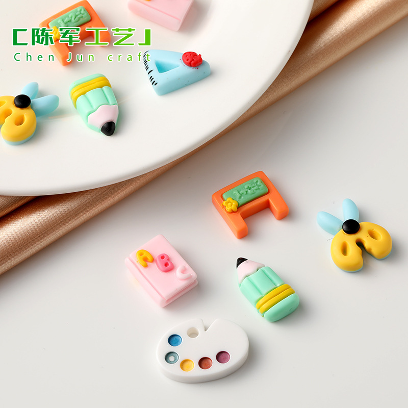 Phụ kiện học tập resin, đồ trang trí DIY thủ công keo dán, dây buộc tóc mini (z-CJ-475)