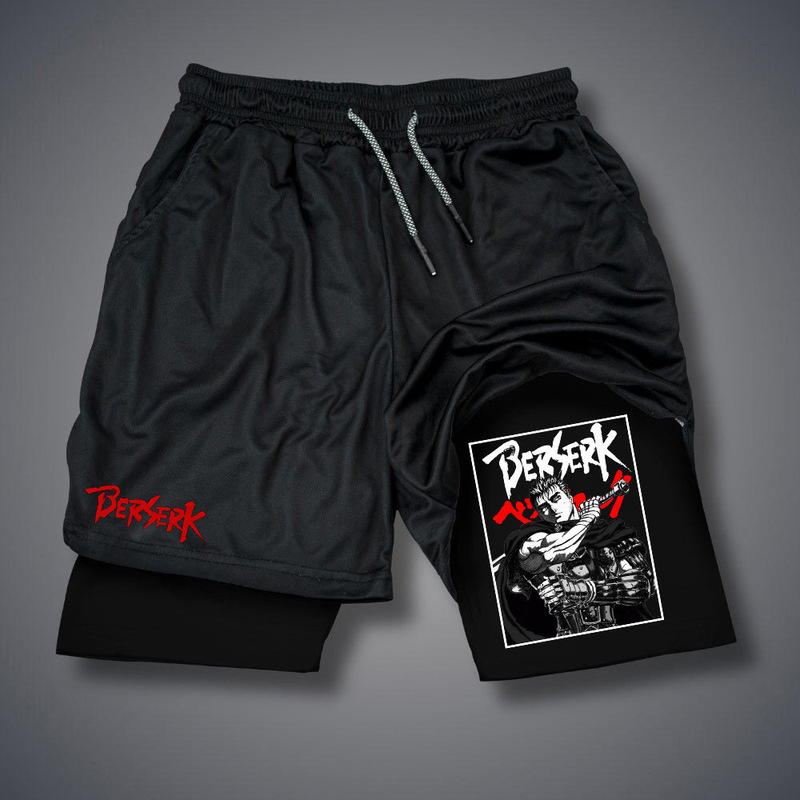 2025 New Summer Export Cross-Border Berserk Anime Shorts Adult Double-Layer Beach Fitness Casual Pants 2025 New Summer Export Cross-Border Berserk Anime Shorts Adult Double-Layer Beach Fitness Casual Pants