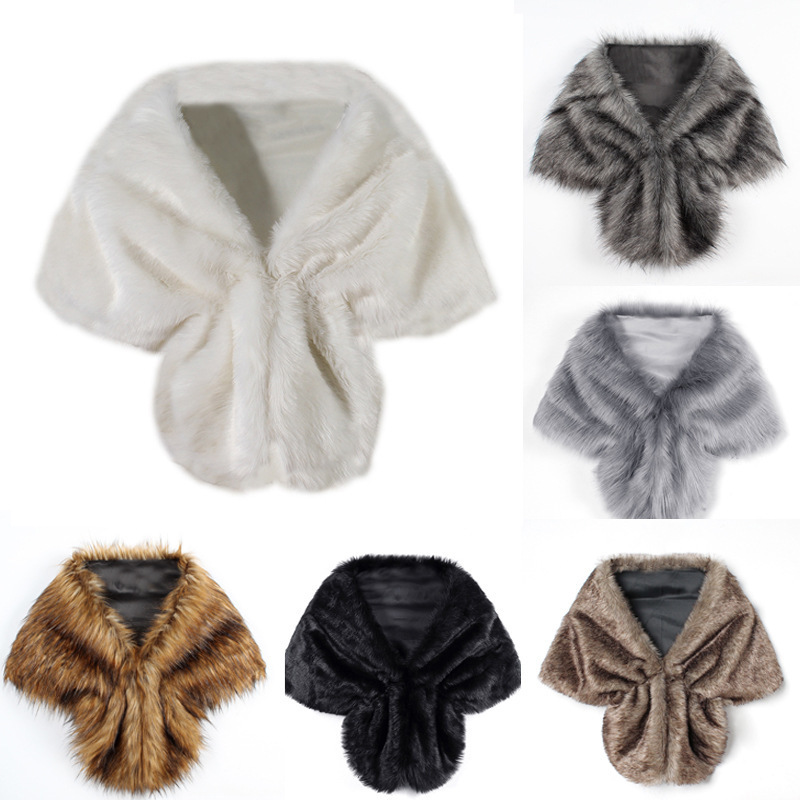 Amazon, Aliexpress, Tiktok, Xiyin Cross-Border European and American Bridal Fox Fur Cape Shawl Furry Cosplay Cloak