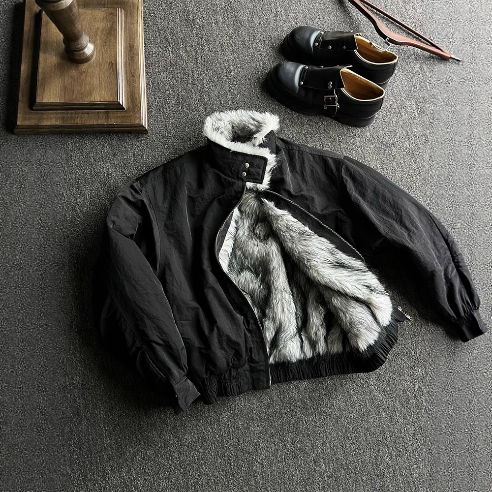 狼王哈灵顿座山雕外套男款冬季加厚美式bomber飞行棉服高级感夹克