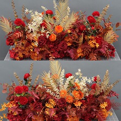 新商品の結婚祝いの大きいタイプの花を並べて絹の花の完成品の装飾をシミュレーションします。