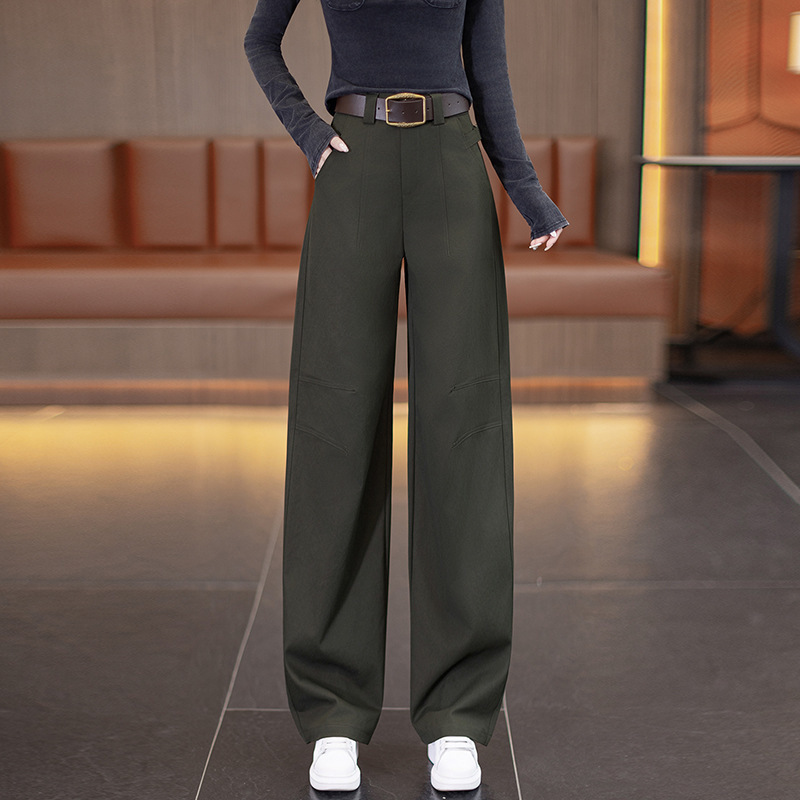 Yang Mi Style Wide-Leg Cargo Pants for Women, New High-Waisted Slimming Loose Casual Straight-Leg Pants for Spring and Autumn
