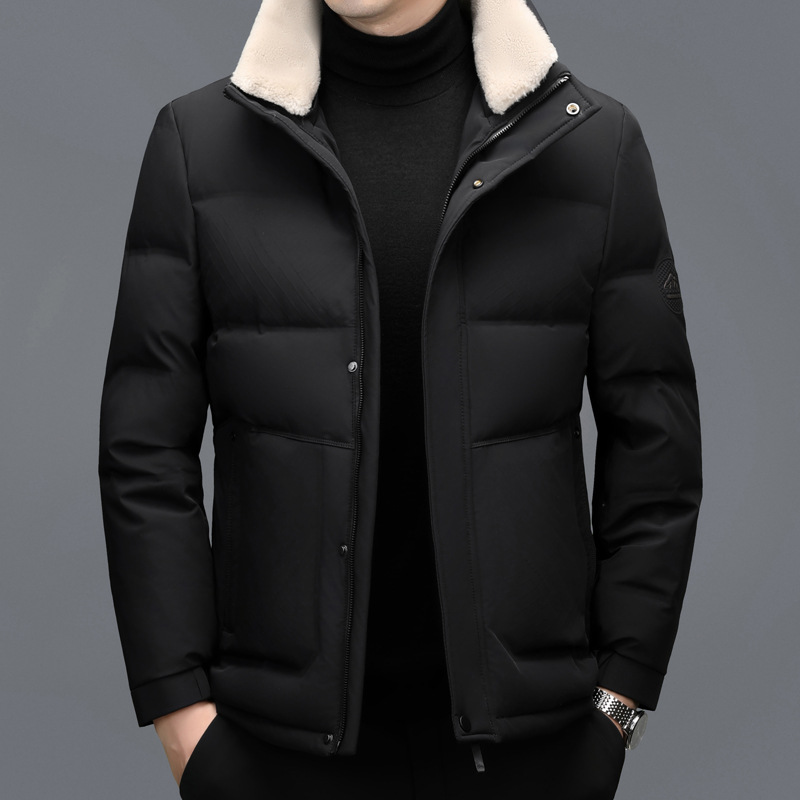 Long velvet winter down jacket