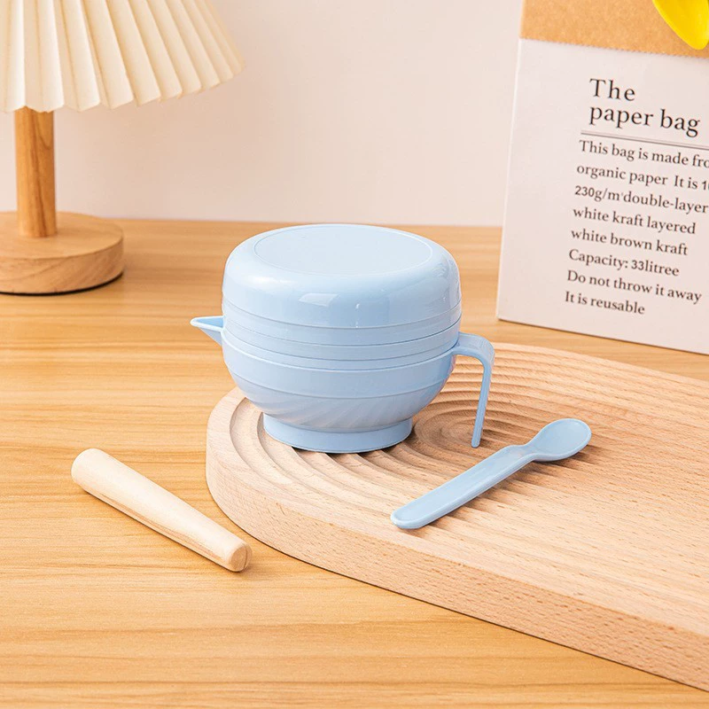 Children's bowl for chopping for supplementary food, set, manual chopper, food processor, cigarette holder