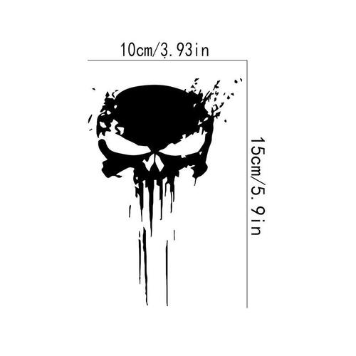Skull Head Pattern Sticker Motorcycle Electric Bike Fuel Tank Sticker Car Body Sticker Painting Universal Car Decor Modification Accessory