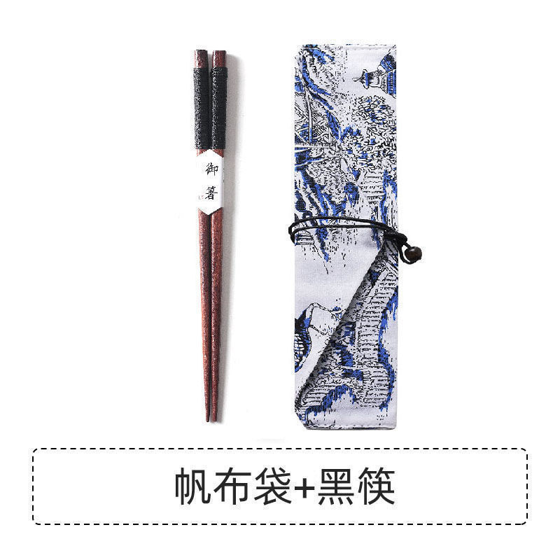 日式木筷筷子筷子单人一双外出个性便携学生红檀木实木盒|undefined
