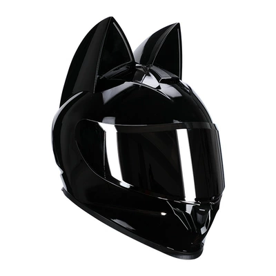 Motosiklet kaskı (dəbilqə) — and commuting in all seasons, can - bright-black-cat-eye-brown-lenses-s50-53cm