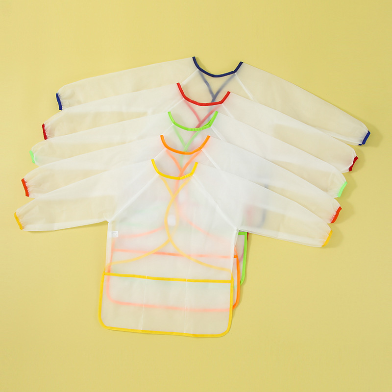 美術絵画児童透明絵画服落書き絵カバー幼稚園美術反着食事汚れ防止エプロン|undefined