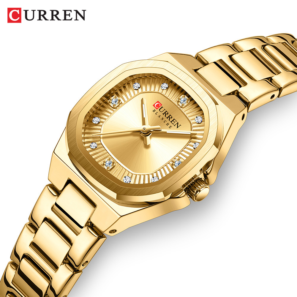 CURREN 9104 mujer cuadrado reloj de moda reloj de cuarzo impermeable reloj de acero reloj image 5