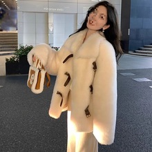 杨幂同款羊剪绒羊羔毛外套皮毛一体仿皮草宽松加厚冬季外套女