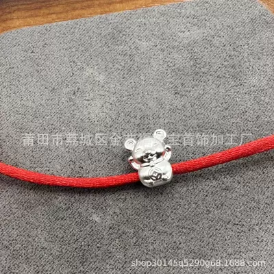 S999 Twelve Zodiac Sign Bracelet Spacer Beads Accessories DIY Braided String Bead Bracelet Pure Silver Material Accessories Rabbit Hair Crystal (Zərgərlik ara hissələri) - rat-about-042-grams