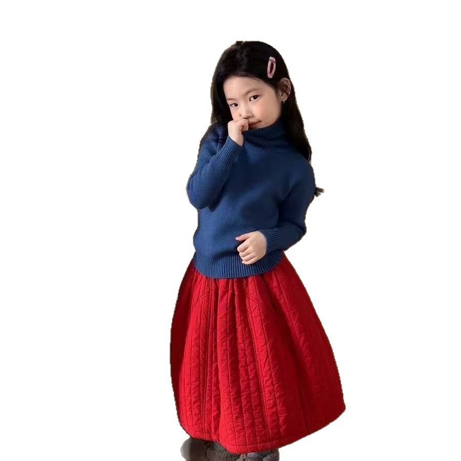 Niñas de invierno 2025 nuevo estilo coreano retro literatura simple y ligera falda de Año Nuevo de algodón image 5