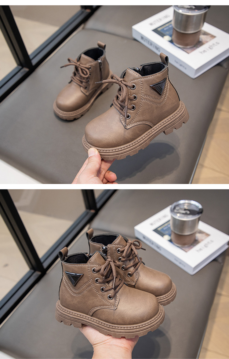 Nouvelles chaussures d'automne 2024, bottes courtes en cuir pour hommes et femmes Martin pour enfants, bottes jaunes pour bébé_voghion.com