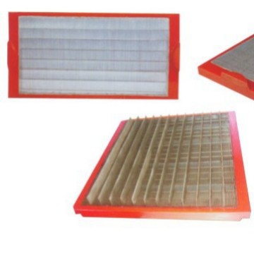 生产供应610×305聚氨酯包边不锈钢条缝筛网、聚氨酯筛板