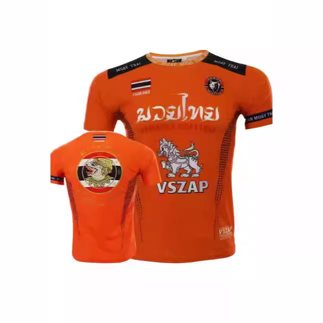 Men's Muay Thai Training Clothes Fashionable and Breathable Summer T-Shirt Men's Casual Round Neck Loose Tops Fitness Short Sleeves