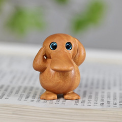 黃金檀南美黃楊木雕可達鴨可愛木質工藝禮品手把玩件擺件文玩雕刻