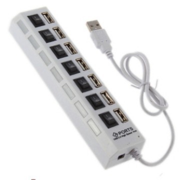 (2개) 7 포트 스위치 허브 USB HUB7-PORT HUB7-BIT 확장 스플리터 USBHUB 독립 스위치