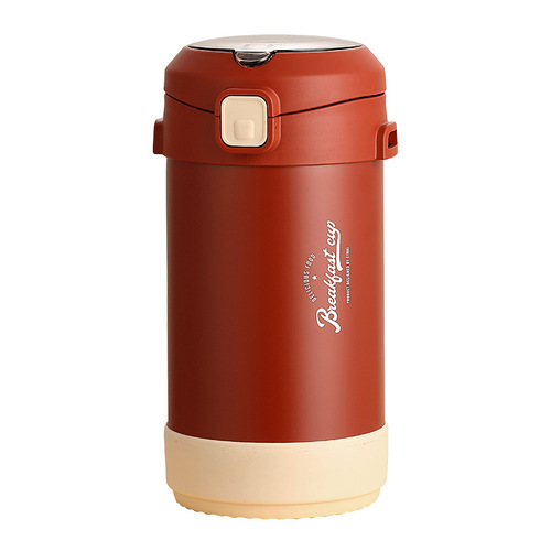 304 stainless steel thermal insulation pot lunch box household portable student thermal bucket office worker lunch box student printed logo