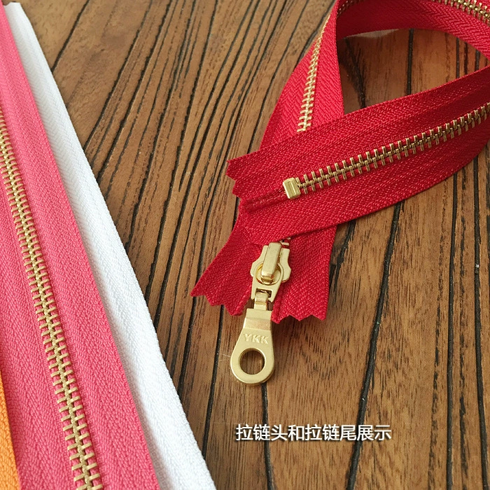 Copper bag accessory with zipper handmade, 20cm, DIY