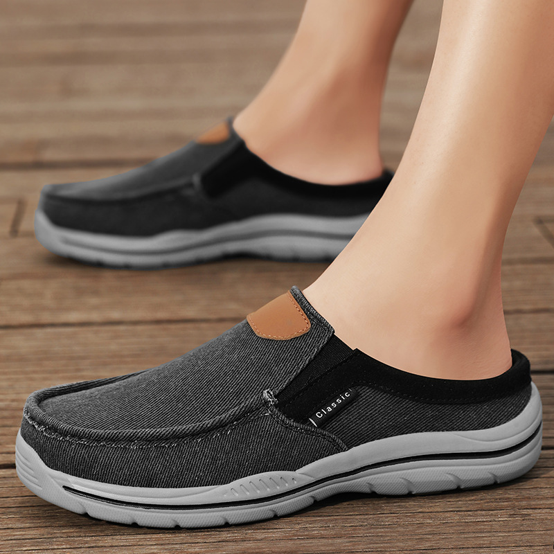 2025 nuevos zapatos de tamaño grande transfronterizos para hombres convenientes zapatos de lona casuales ultraligeros con suela gruesa cómodos zapatos transpirables