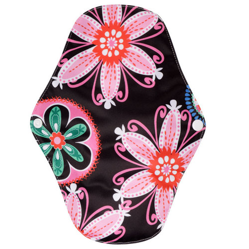 Foreign trade bamboo charcoal sanitary napkin, dry, breathable and washable bamboo cotton pad, reusable menstrual napkin