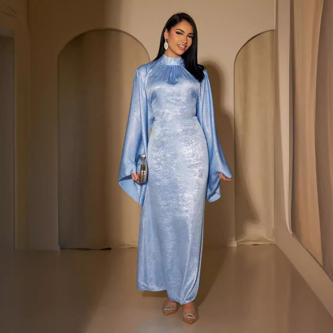 Women's Clothing fashion stitching Dubai Türkiye elegant dress _voghion.com