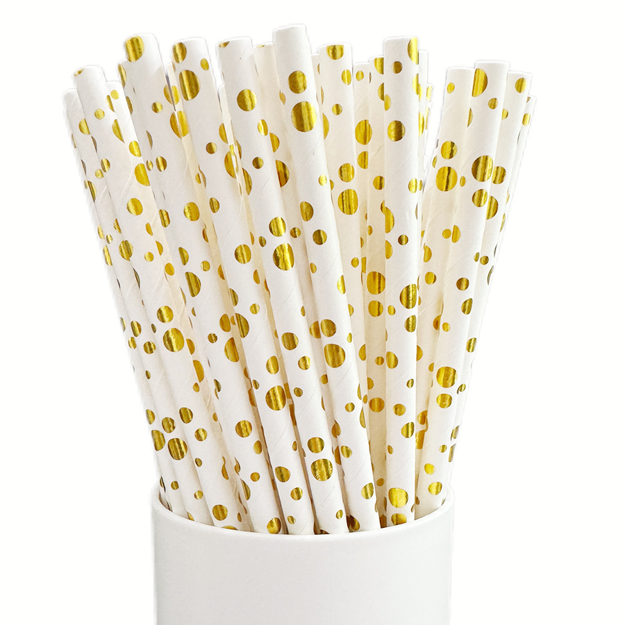 Un gran número de en stock paja de papel desechable al por mayor paja de papel degradable bronceado paja a rayas transfronteriza Amazon