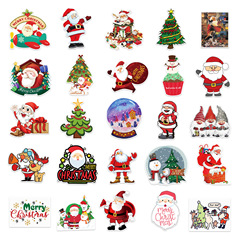 50 Christmas doodle cartoon fresh minimalist Instagram-style holiday Gukka decorative skateboard water cup luggage sticker