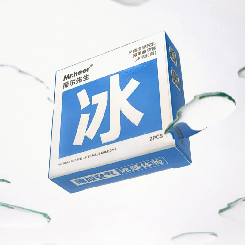 Mr.heer荷尔先生 Gay condoms 2 packs ice-sensing hyaluronic acid condoms for adult sex products