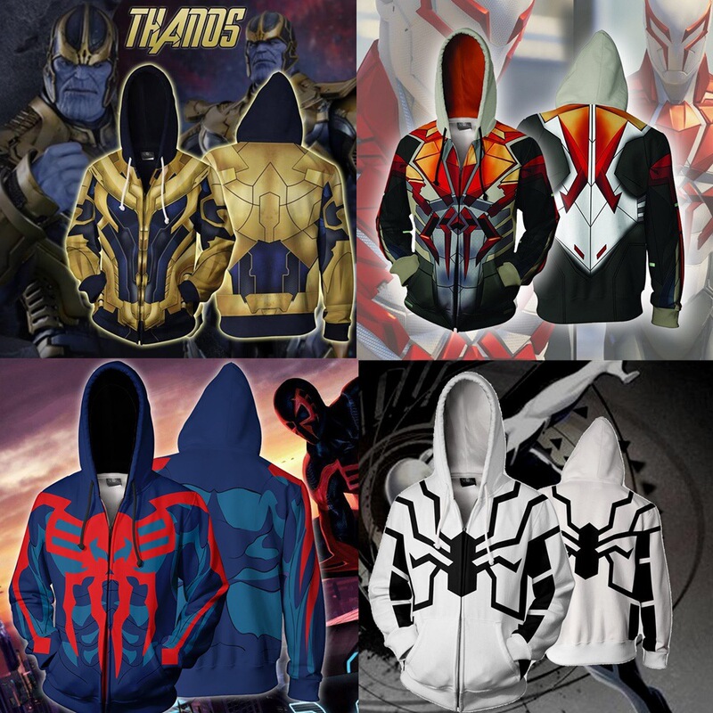 Factory Outlet European and American Marvel Spider Man Spider-Man 2099 Series Hooded Sweater Men's Spring and Autumn Jacket