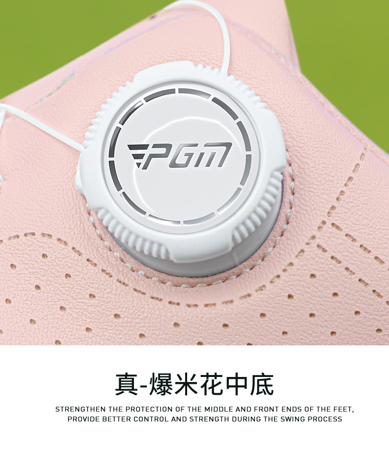 Giày golf nữ PGM chống thấm nước, cổ cao co giãn, đế giữa bỏng ngô tăng chiều cao — Bột trái đào [Siêu chống nước/Đế giữa bỏng ngô/Khóa giày chống trượt được cấp bằng sáng chế] XZ444 chi tiết 20