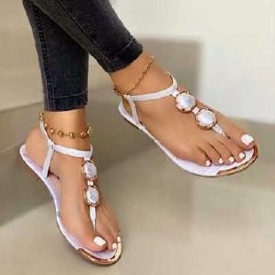 Plus Size Women's Flat Sandals Summer New Style Lightweight Flip Flops European American Beach Sandals_vogvips.com