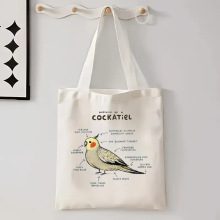 外贸跨境男女节日新年帆布包学生便携收纳手提包购物旅行单肩包